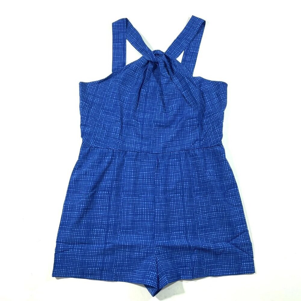 NWT Vineyard Vines Women's Tide Blue Basket Weave Halter Romper Jumpsuit